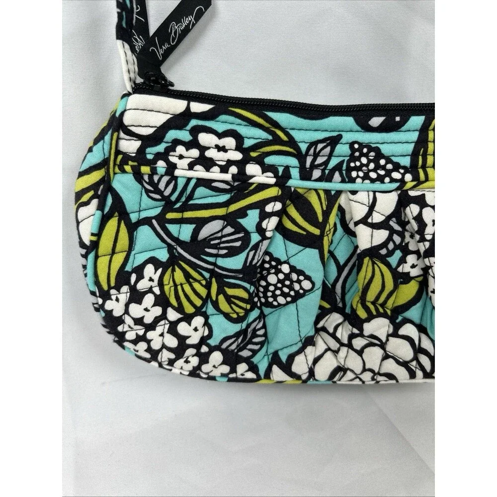 Vera Bradley Women's Island Blooms Frannie Crescent Crossbody Bag Purse Pleated